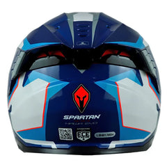 Casco Spartan Hawk Sv Titan Blanco Azul Brillante