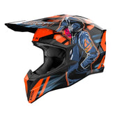 Casco Airoh Wraaap Cyber Naranja Azul