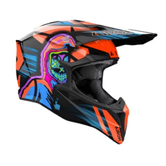 Casco Airoh Wraaap Cyber Naranja Azul
