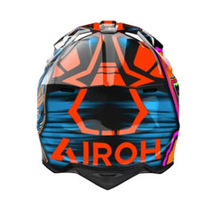 Casco Airoh Wraaap Cyber Naranja Azul