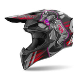 Casco Airoh Wraaap Cyber Negro Mate Gris Rojo