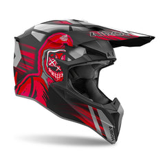 Casco Airoh Wraaap Cyber Negro Mate Gris Rojo