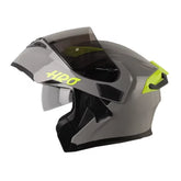Casco Hro 3400Dv Evo Solid Gris Amarillo Visor Iridium Silver