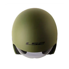 Casco Ls2 Of599 Retro Verde Militar Visor Smoke