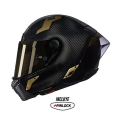 Casco Nolan X-804 Rs Ultra Carbon Aureo 330 Negro Dorado Visor Dorado