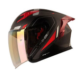 Casco Shaft 226 Gt Balam Negro Rojo Visor Iridium Rojo