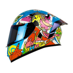 Casco Shaft 526Sp Evo Cow and Chiken Azul Full Color Visor Iridium Azul