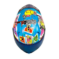 Casco Shaft 526Sp Evo Cow and Chiken Azul Full Color Visor Iridium Azul