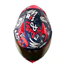 Casco Shaft 526sp Evo Rise Up Gris Oscuro Visor Iridium Rojo