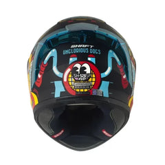 Casco Shaft 526sp Evo Ungloriou Negro Azul Visor Iridium Rojo