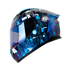 Casco Shaft 582Sp Evo People Walk Camaleon Blanco Visor Iridium Azul