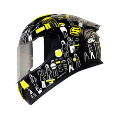 Casco Shaft 582Sp Evo People Walk Negro Amarillo Visor Iridium Silver