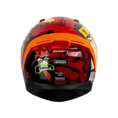 Casco Shaft 582Sp Evo Samurai Jack Rojo Visor Iridium Dorado
