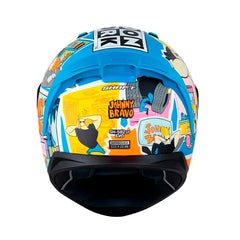 Casco Shaft 582Sp_Evo Johny Bravo Azul Full Color Visor Iridium Dorado