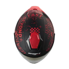 Casco Shaft Pro 240Dv Retrum Negro Rojo Visor Iridium Rojo