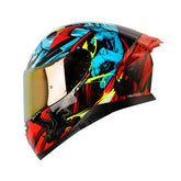 Casco Shaft Pro 612Dv Evo Dracula Negro Rojo Visor Iridium Rojo