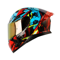 Casco Shaft Pro 612Dv Evo Dracula Negro Rojo Visor Iridium Rojo