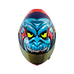 Casco Shaft Pro 612Dv Evo Dracula Negro Rojo Visor Iridium Rojo