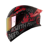 Casco Shaft Pro 612Dv Evo Nomo Negro Rojo Visor Iridium Rojo