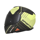 Casco Spartan Gecko Sv Epic Gris Amarillio