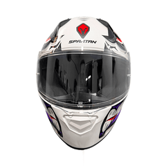 Casco Spartan Stinger Vladprint Blanco Brillo