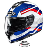 Casco Hjc C70n Belis Mc21 Azul Rojo
