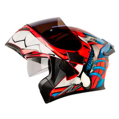 Casco Hro 3400Dv Evo Full Gas Naranja Azul Visor Iridium Azul