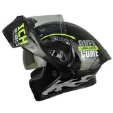 Casco ICH 3120 Randome Negro Amarillo Neón Visor Transparente