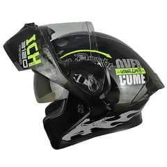 Casco ICH 3120 Randome Negro Amarillo Neón Visor Transparente