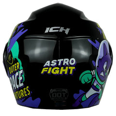 Casco Ich 3110s Kids Astro Fight Negro Turquesa