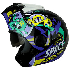 Casco Ich 3110s Kids Astro Fight Negro Turquesa