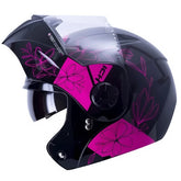 Casco Ich 3110s Kids Flower Up Negro Fucsia