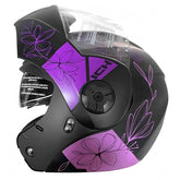 Casco Ich 3110s Kids Flower Up Negro Morado