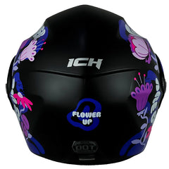 Casco Ich 3110s Kids Flower Up Negro Morado