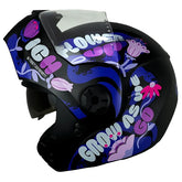 Casco Ich 3110s Kids Flower Up Negro Morado