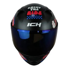 Casco Ich 3120 Fifties Negro Rojo Visor Azul