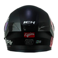 Casco Ich 3120 Fifties Negro Rojo Visor Azul