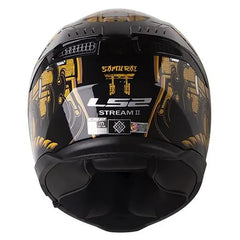 Casco Ls2 Ff808 Samurai Dorado Negro Visor Iridium Dorado
