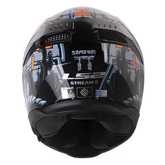 Casco Ls2 Ff808 Samurai Gris Azul Visor Revo Azul