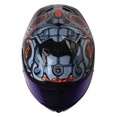 Casco Ls2 Ff808 Samurai Gris Azul Visor Revo Azul