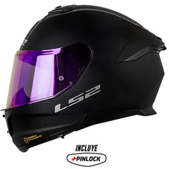 Casco Ls2 Ff808 Stream II Solid Negro Visor Revo Morado