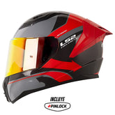 Casco Ls2 Ff810 Vision Gris Oscuro Rojo Visor Revo Rojo