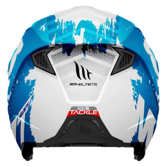 Casco Mt Streetfighter S Sv Tackle Blanco Azul Rojo