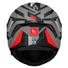 Casco Mt Thunder 4Sv Labyrinth A5 Gris Negro Rojo