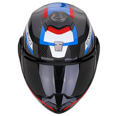 Casco Scorpion Exo-Tech Evo Carbon Cossy Negro Azul Rojo