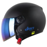 Casco Shaft 236 Roma Solid Negro Azul Visor Iridium Azul