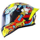 Casco Shaft 504 Dv Jashtes Azul Amarillo Neón Visor Iridium Azul