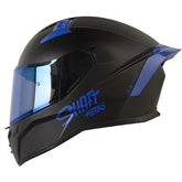 Casco Shaft 504 Dv Solid Negro Azul Visor Smoke Claro Iridium Azul