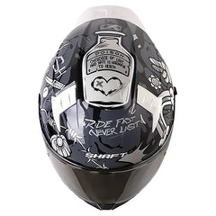 Casco Shaft 504 Love and Hate Negro Gris Visor Iridium Silver