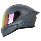 Casco Shaft 504 Solid Gris Oscuro Visor Iridium Rojo